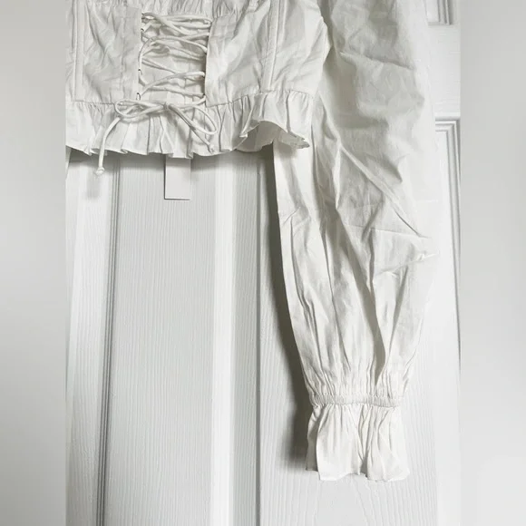 NWT For love and Lemons Heather Long Sleeve Corset Top size XXS white - Picture 6 of 14